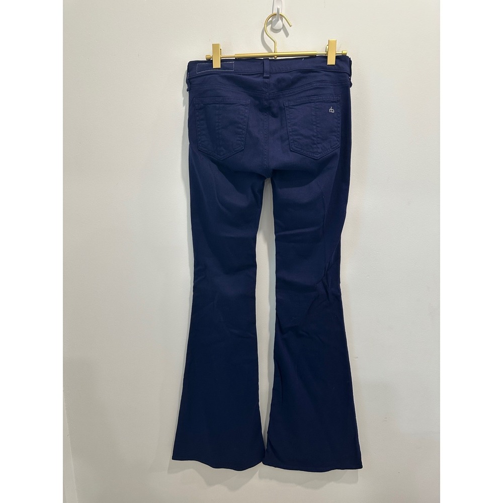 Rag & Bone Flare Jeans Low Rise Navy Blue Stretch Denim Size 27 W1825Q337 - Picture 8 of 10